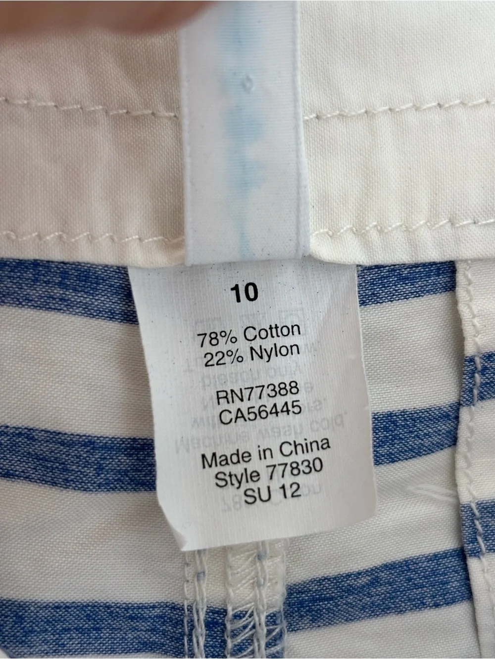J. Crew Women’s Navy & White Striped Nautical Beach Board Shorts Size 10